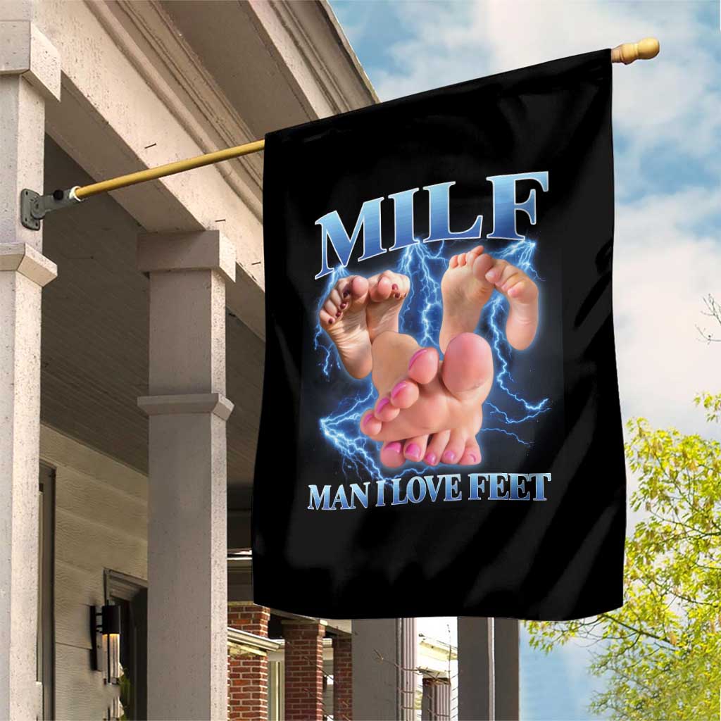 Inappropriate Adult Garden Flag Vintage Bootleg MILF Man I Love Feet TS10 Print Your Wear