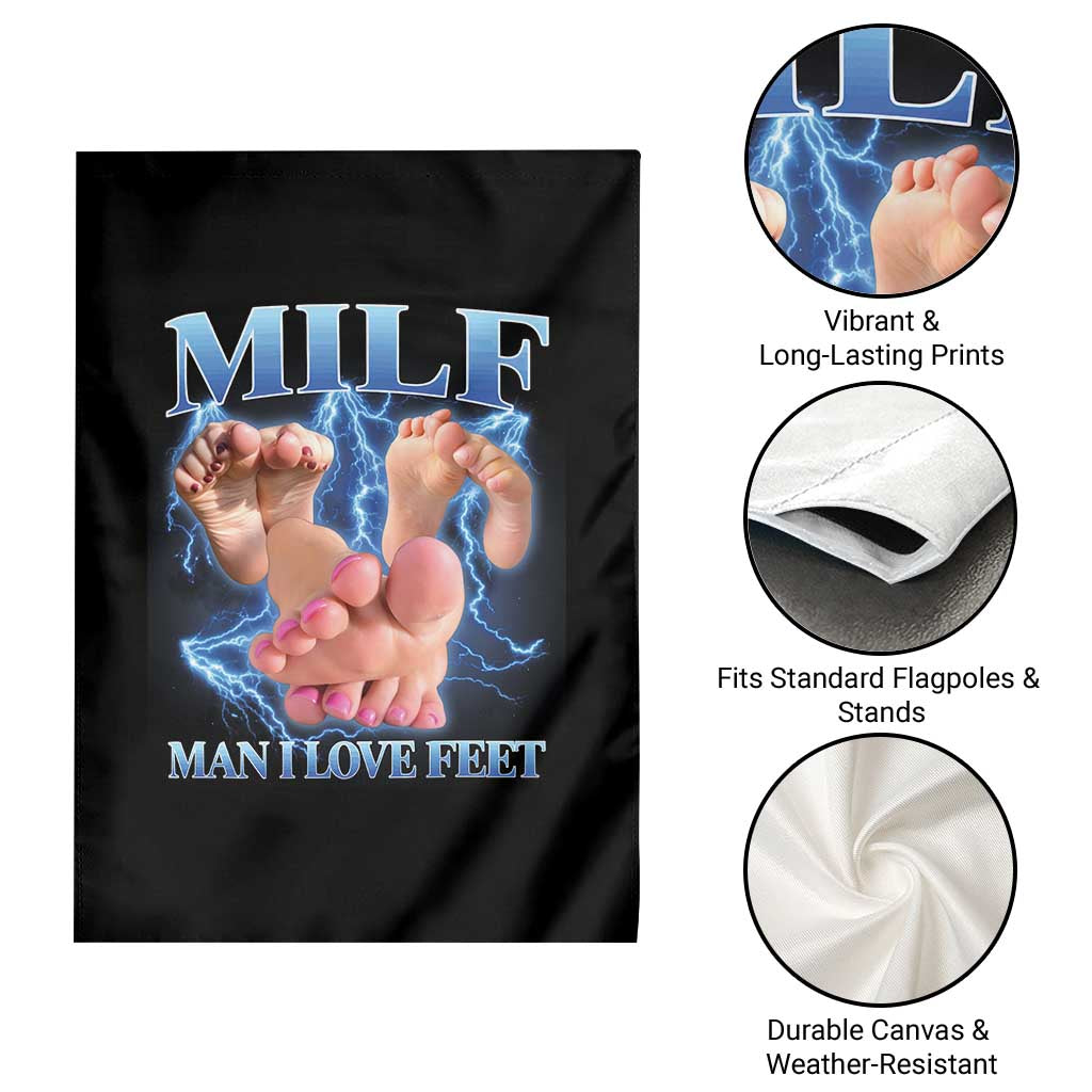 Inappropriate Adult Garden Flag Vintage Bootleg MILF Man I Love Feet TS10 Print Your Wear
