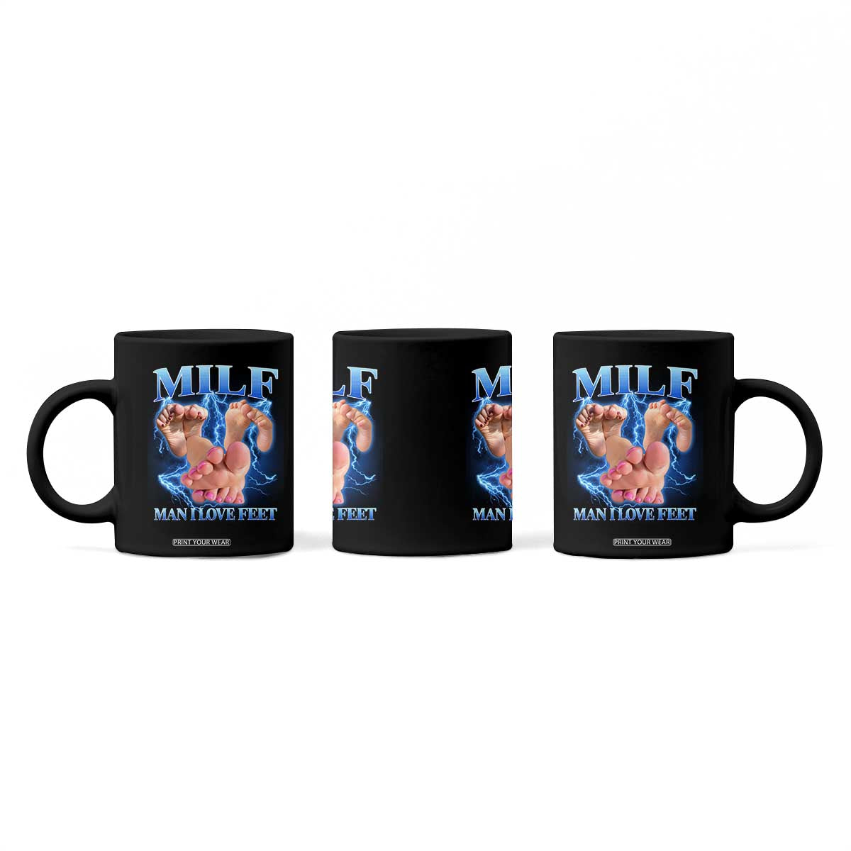 Inappropriate Adult Coffee Mug Vintage Bootleg MILF Man I Love Feet TS10 Print Your Wear