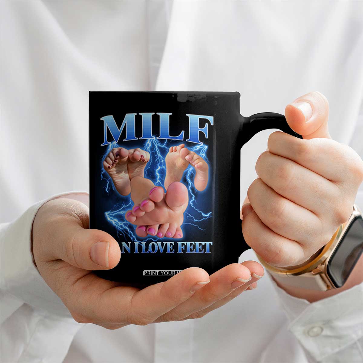 Inappropriate Adult Coffee Mug Vintage Bootleg MILF Man I Love Feet TS10 Print Your Wear