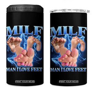 Inappropriate Adult 4 in 1 Can Cooler Tumbler Vintage Bootleg MILF Man I Love Feet TS10 One Size: 16 oz Black Print Your Wear
