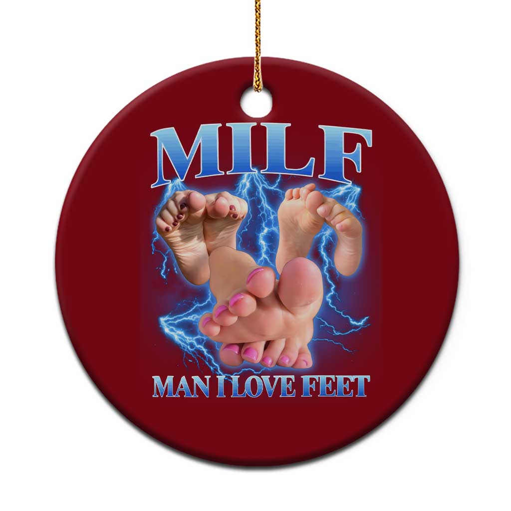 Inappropriate Adult Ceramic Ornament Vintage Bootleg MILF Man I Love Feet TS10 1pc Red Print Your Wear