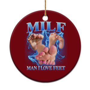 Inappropriate Adult Ceramic Ornament Vintage Bootleg MILF Man I Love Feet TS10 1pc Red Print Your Wear