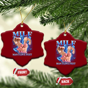 Inappropriate Adult Ceramic Ornament Vintage Bootleg MILF Man I Love Feet TS10 Print Your Wear