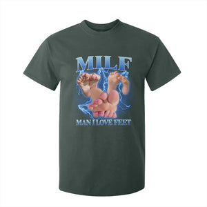 Inappropriate Adult T Shirt For Kid Vintage Bootleg MILF Man I Love Feet TS10 Dark Forest Green Print Your Wear