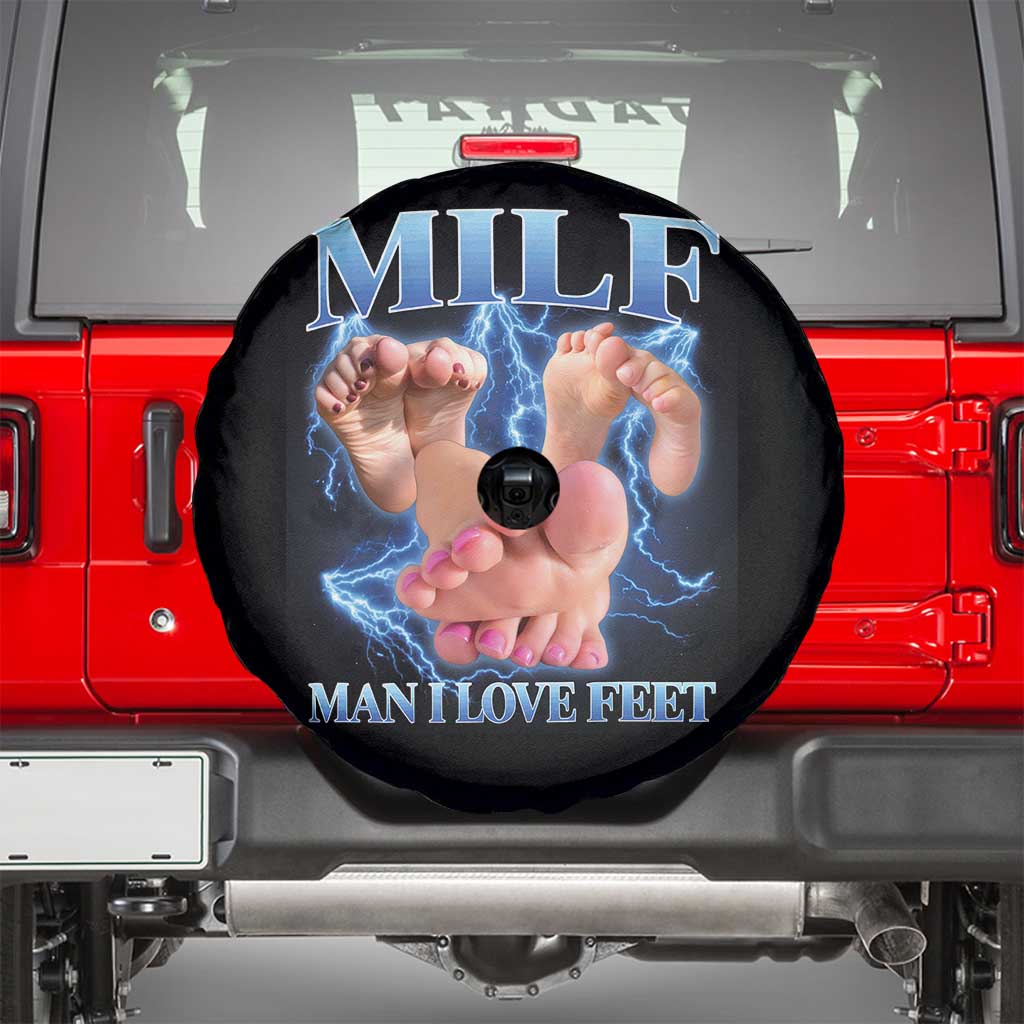 Inappropriate Adult Spare Tire Cover Vintage Bootleg MILF Man I Love Feet TS10 Black Print Your Wear