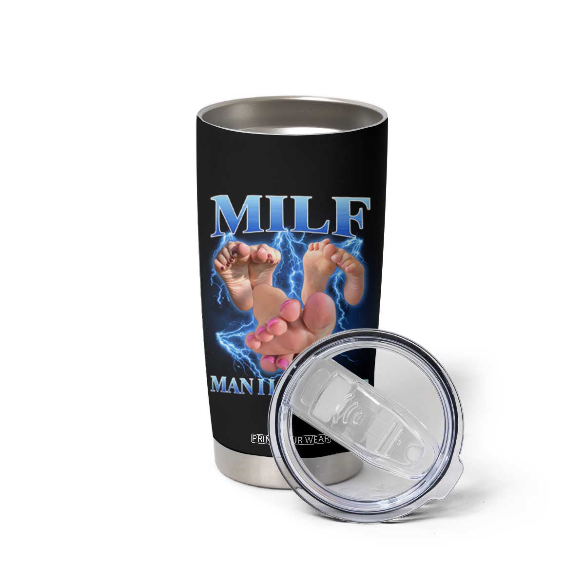 Inappropriate Adult Tumbler Cup Vintage Bootleg MILF Man I Love Feet TS10 Print Your Wear