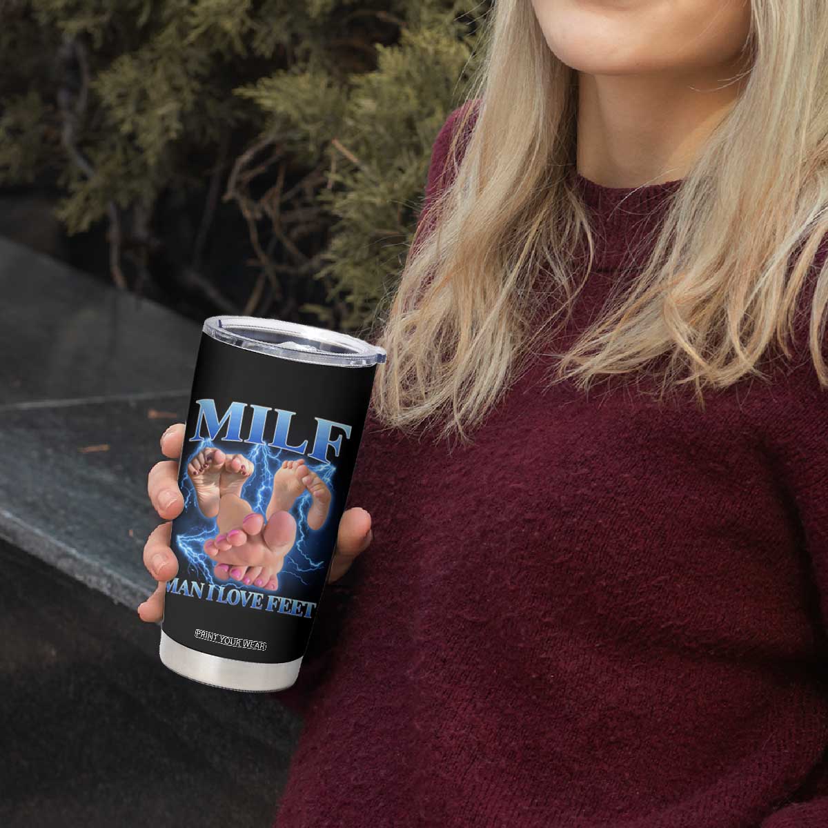 Inappropriate Adult Tumbler Cup Vintage Bootleg MILF Man I Love Feet TS10 Print Your Wear
