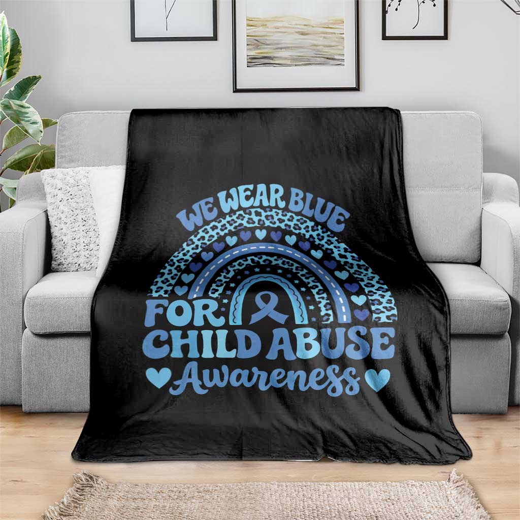 We Wear Blue Child Abuse Prevention Throw Blanket TS10 Print Your Wear