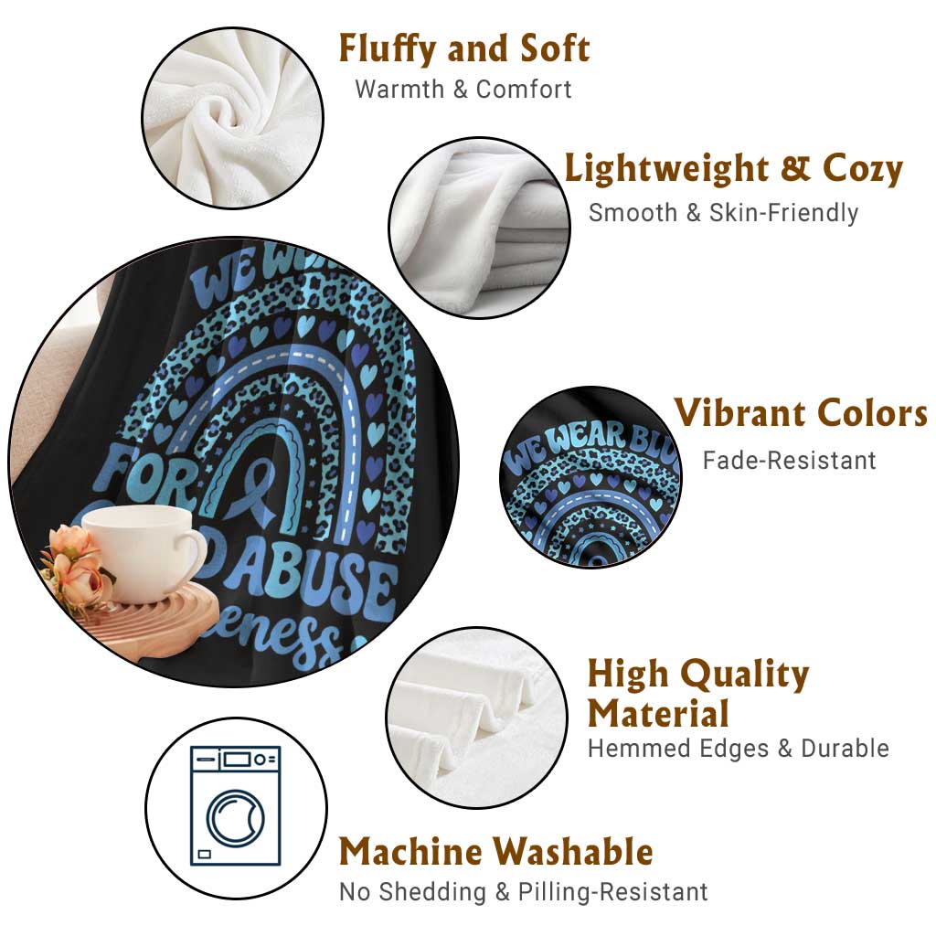 We Wear Blue Child Abuse Prevention Throw Blanket TS10 Print Your Wear