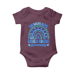 We Wear Blue Child Abuse Prevention Baby Onesie TS10 Maroon Print Your Wear