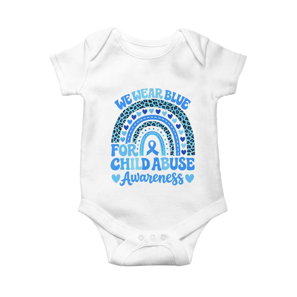 We Wear Blue Child Abuse Prevention Baby Onesie TS10 White Print Your Wear
