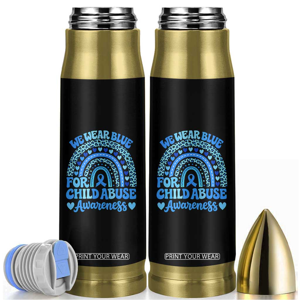 We Wear Blue Child Abuse Prevention Bullet Tumbler TS10 Black Print Your Wear