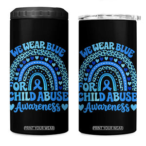 We Wear Blue Child Abuse Prevention 4 in 1 Can Cooler Tumbler TS10 One Size: 16 oz Black Print Your Wear