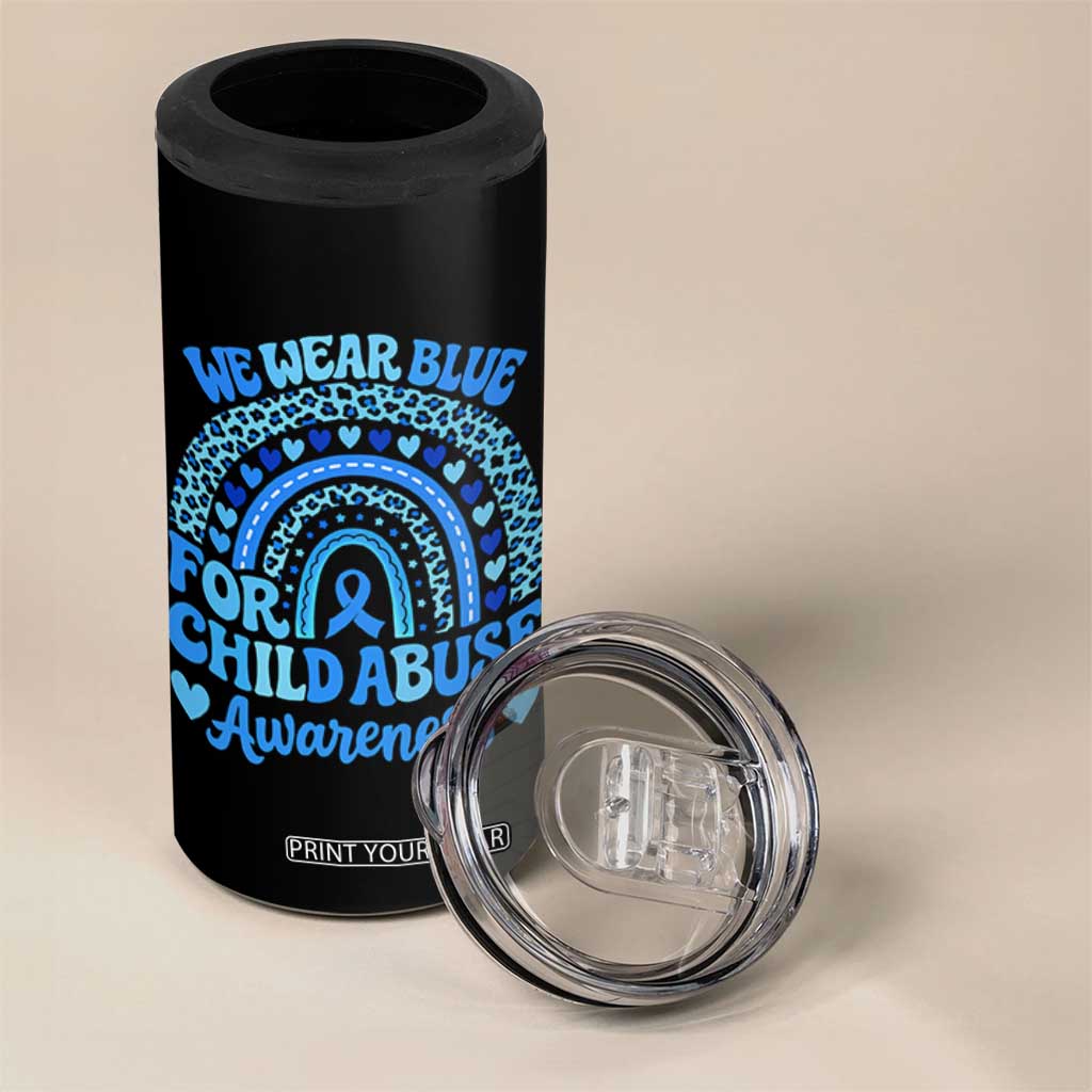 We Wear Blue Child Abuse Prevention 4 in 1 Can Cooler Tumbler TS10 Print Your Wear