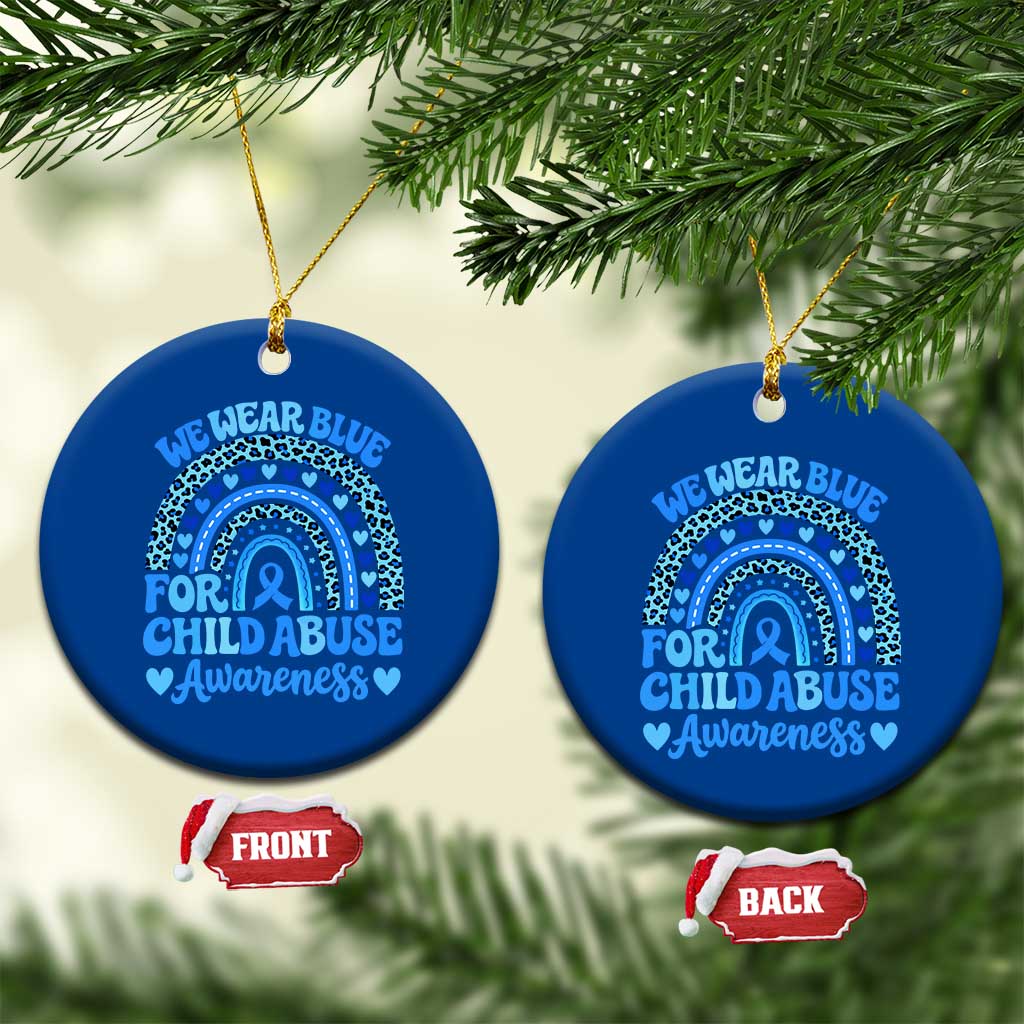 We Wear Blue Child Abuse Prevention Ceramic Ornament TS10 1pc Blue Print Your Wear