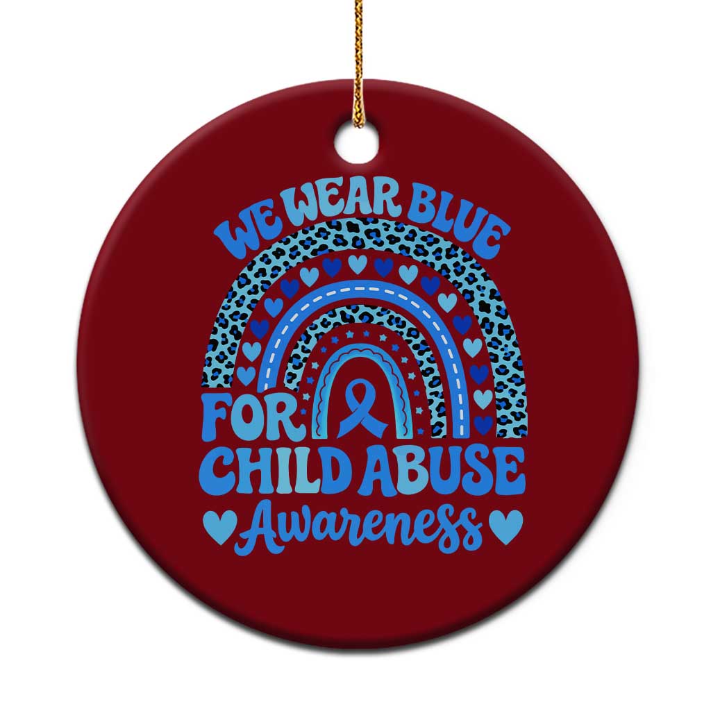 We Wear Blue Child Abuse Prevention Ceramic Ornament TS10 1pc Red Print Your Wear