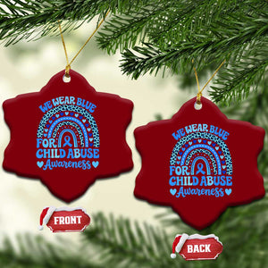 We Wear Blue Child Abuse Prevention Ceramic Ornament TS10 Print Your Wear