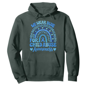 We Wear Blue Child Abuse Prevention Hoodie TS10 Dark Forest Green Print Your Wear