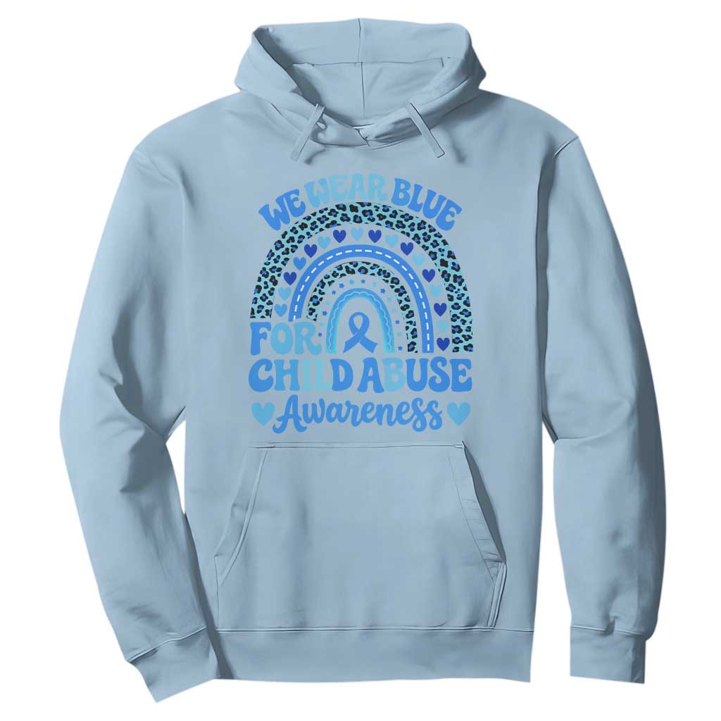 We Wear Blue Child Abuse Prevention Hoodie TS10 Light Blue Print Your Wear