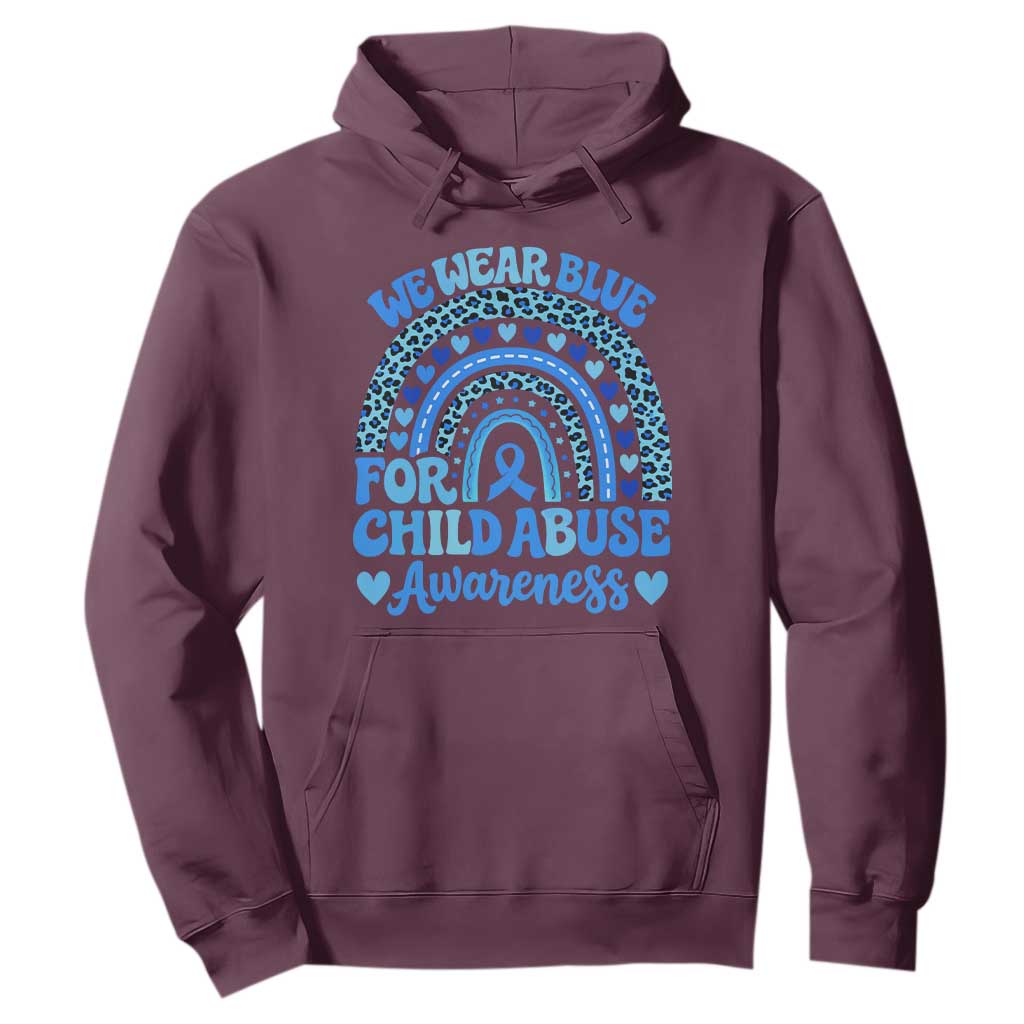 We Wear Blue Child Abuse Prevention Hoodie TS10 Maroon Print Your Wear