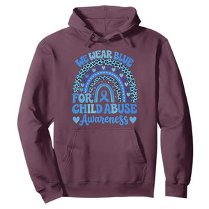 We Wear Blue Child Abuse Prevention Hoodie TS10 Maroon Print Your Wear