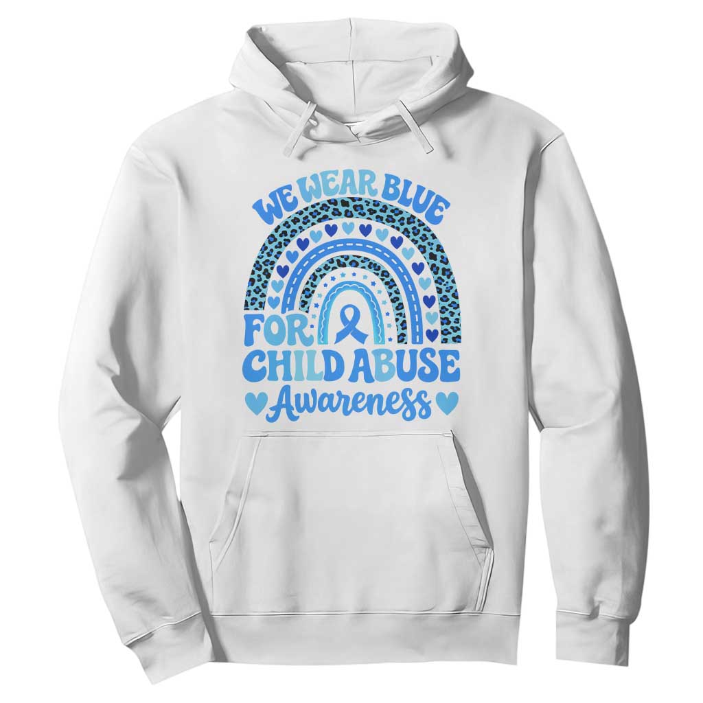 We Wear Blue Child Abuse Prevention Hoodie TS10 White Print Your Wear