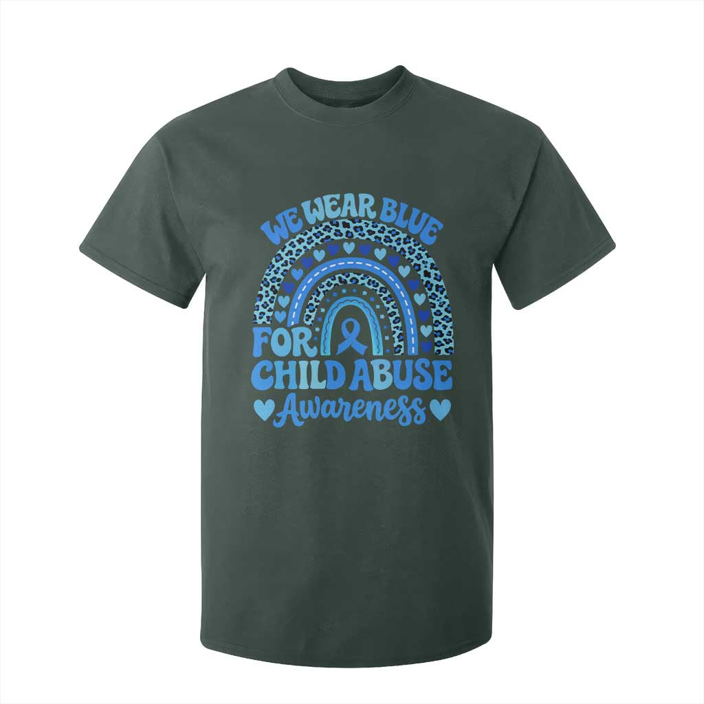 We Wear Blue Child Abuse Prevention T Shirt For Kid TS10 Dark Forest Green Print Your Wear