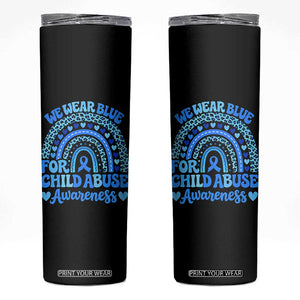 We Wear Blue Child Abuse Prevention Skinny Tumbler TS10 Black Print Your Wear