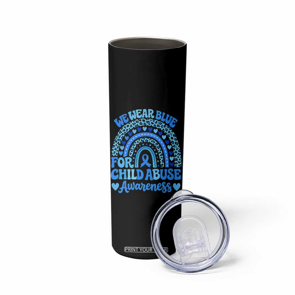 We Wear Blue Child Abuse Prevention Skinny Tumbler TS10 Print Your Wear