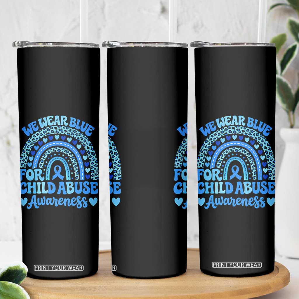 We Wear Blue Child Abuse Prevention Skinny Tumbler TS10 Print Your Wear