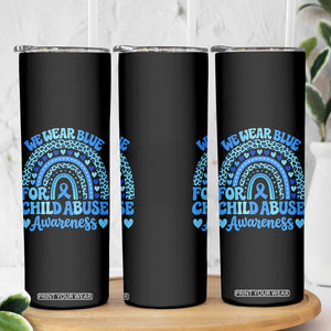 We Wear Blue Child Abuse Prevention Skinny Tumbler TS10 Print Your Wear