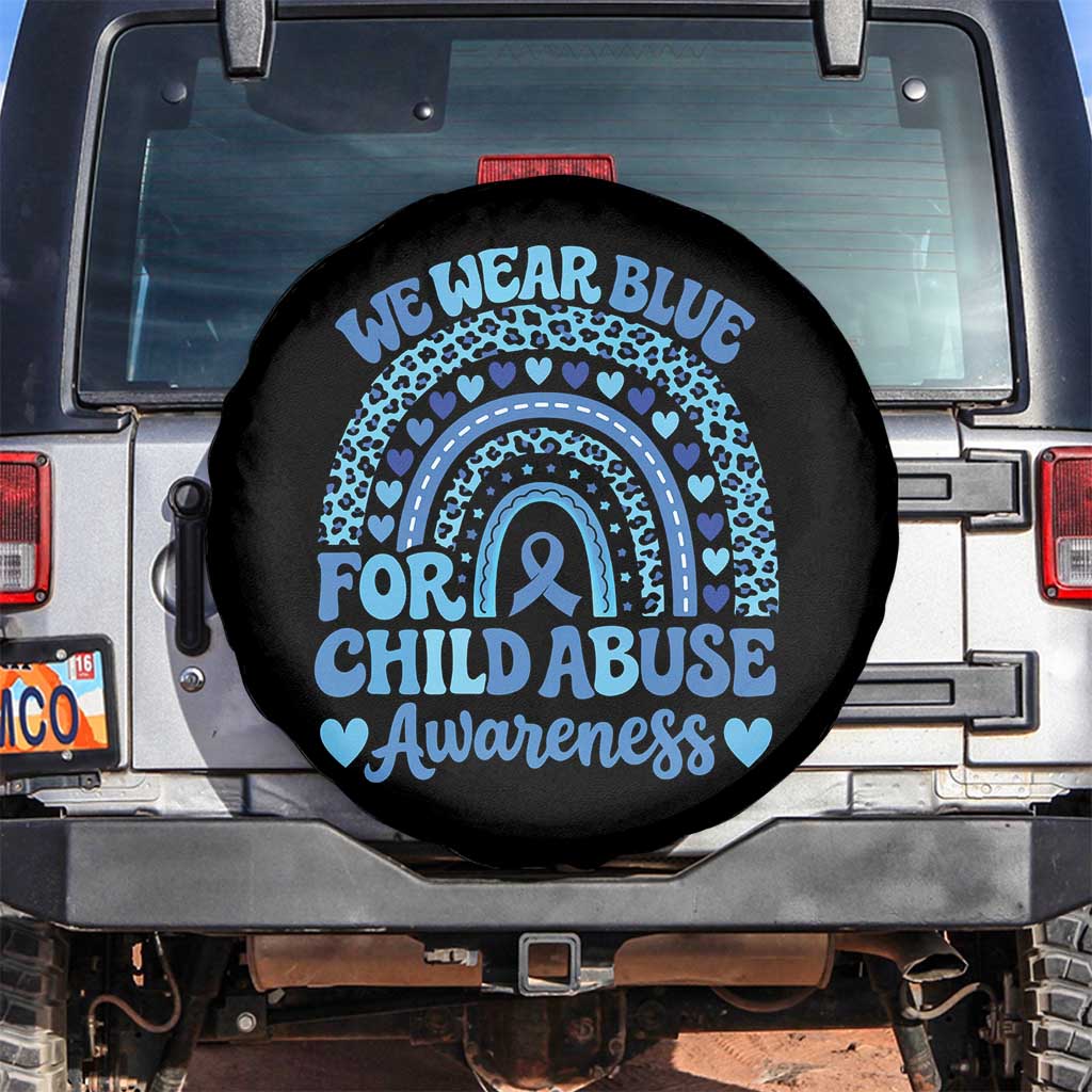 We Wear Blue Child Abuse Prevention Spare Tire Cover TS10 No hole Black Print Your Wear