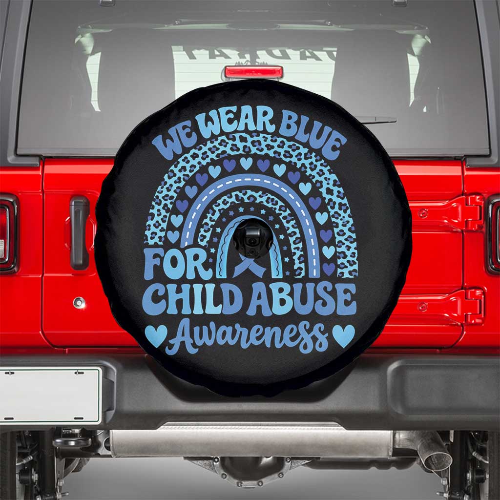 We Wear Blue Child Abuse Prevention Spare Tire Cover TS10 Black Print Your Wear