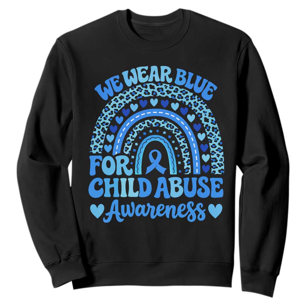We Wear Blue Child Abuse Prevention Sweatshirt TS10 Black Print Your Wear