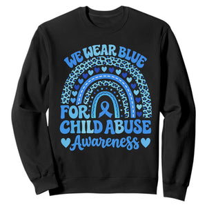 We Wear Blue Child Abuse Prevention Sweatshirt TS10 Black Print Your Wear