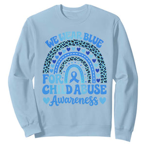 We Wear Blue Child Abuse Prevention Sweatshirt TS10 Light Blue Print Your Wear