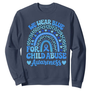 We Wear Blue Child Abuse Prevention Sweatshirt TS10 Navy Print Your Wear