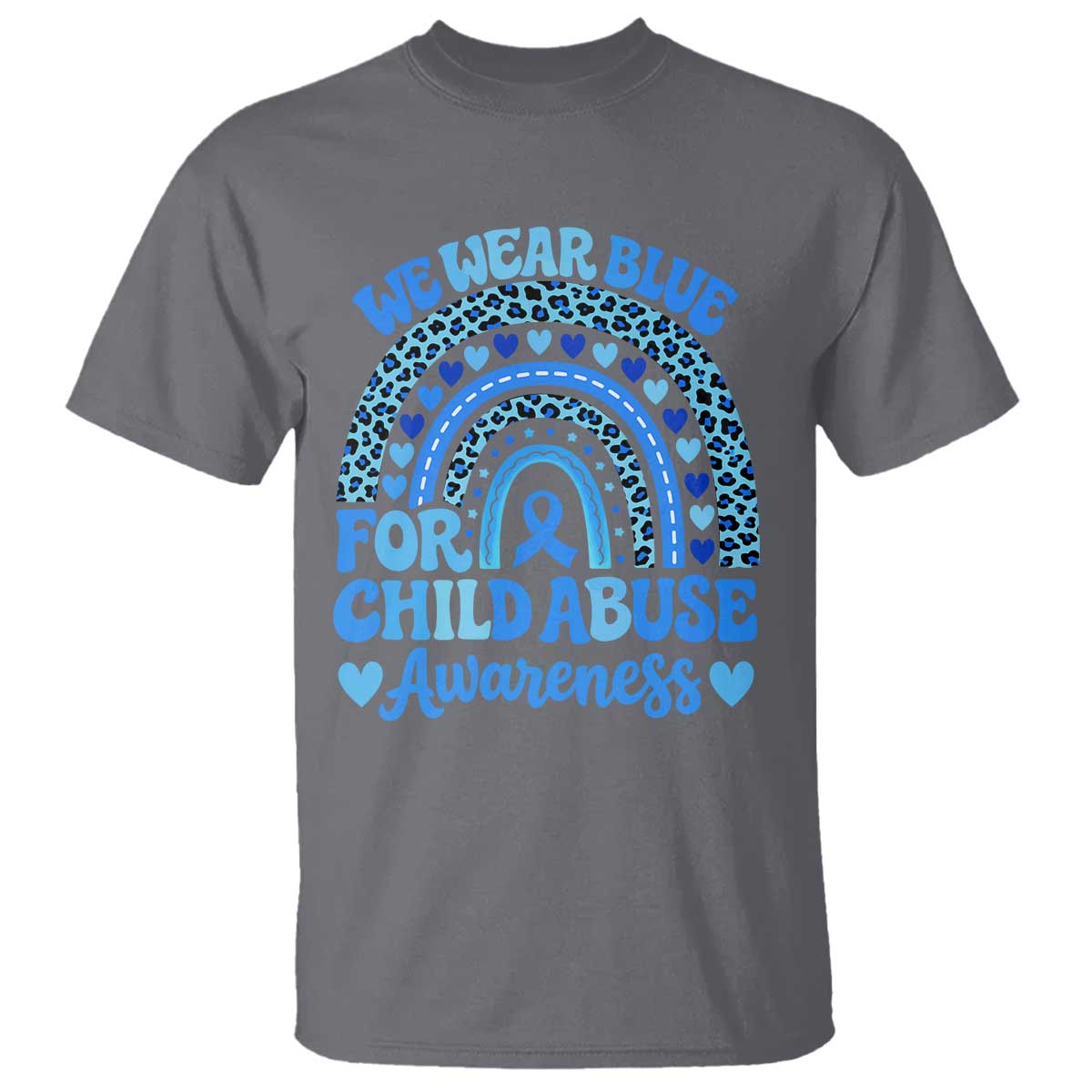 We Wear Blue Child Abuse Prevention T Shirt TS10 Charcoal Print Your Wear