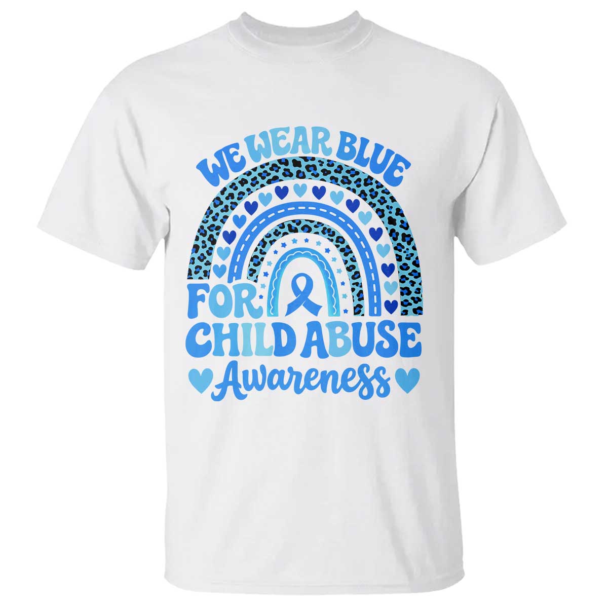 We Wear Blue Child Abuse Prevention T Shirt TS10 White Print Your Wear