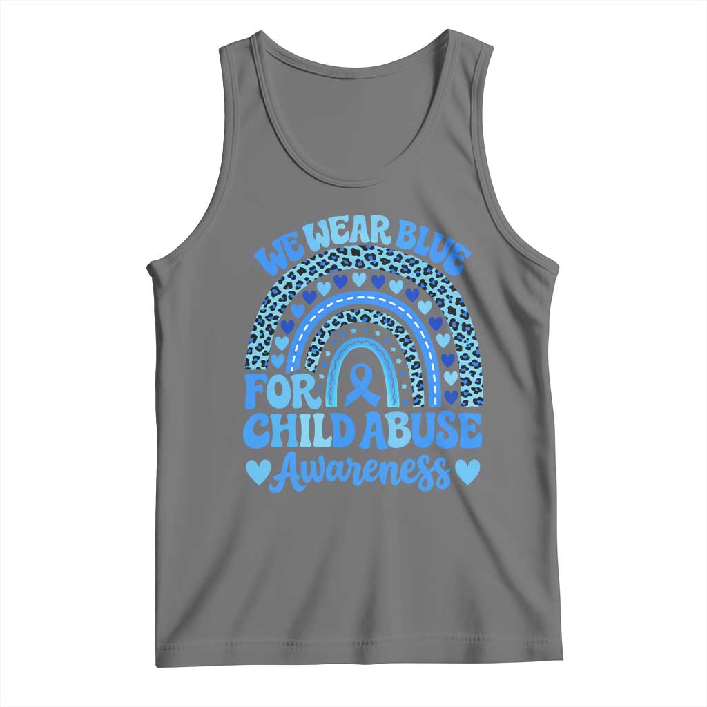 We Wear Blue Child Abuse Prevention Tank Top TS10 Black Heather Print Your Wear
