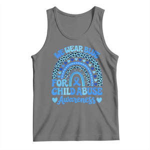 We Wear Blue Child Abuse Prevention Tank Top TS10 Black Heather Print Your Wear