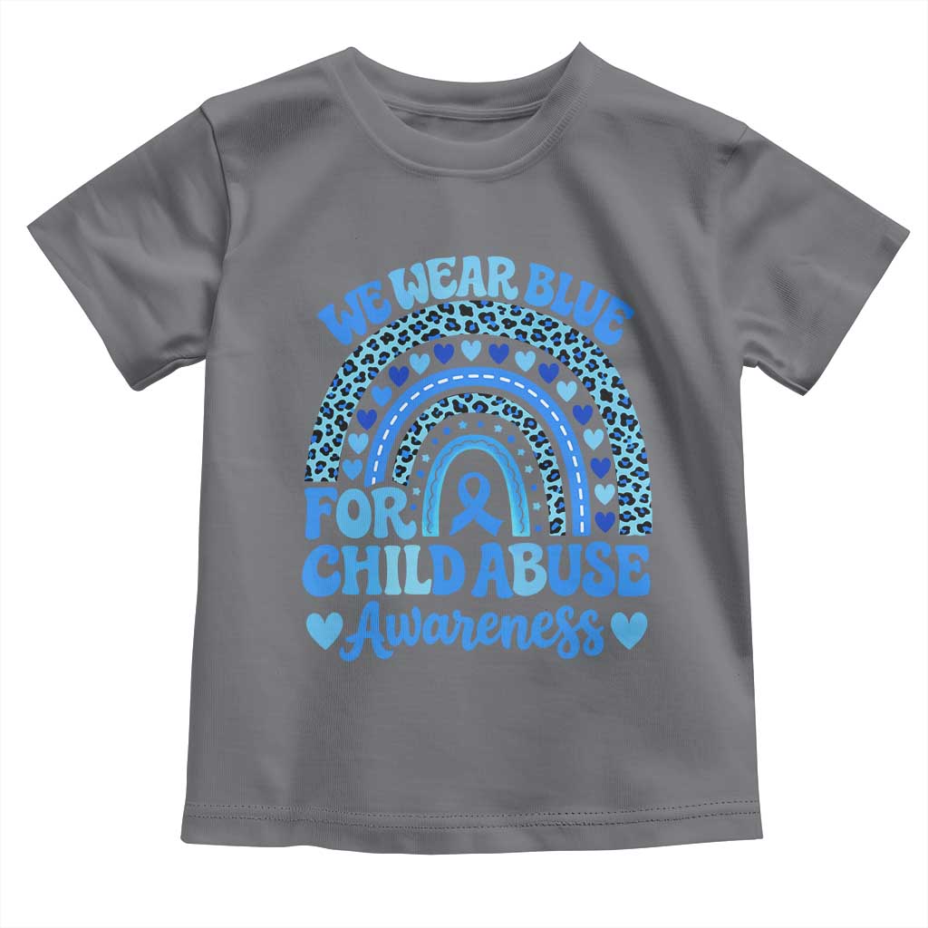 We Wear Blue Child Abuse Prevention Toddler T Shirt TS10 Charcoal Print Your Wear