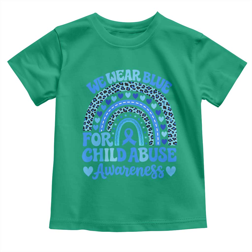 We Wear Blue Child Abuse Prevention Toddler T Shirt TS10 Irish Green Print Your Wear