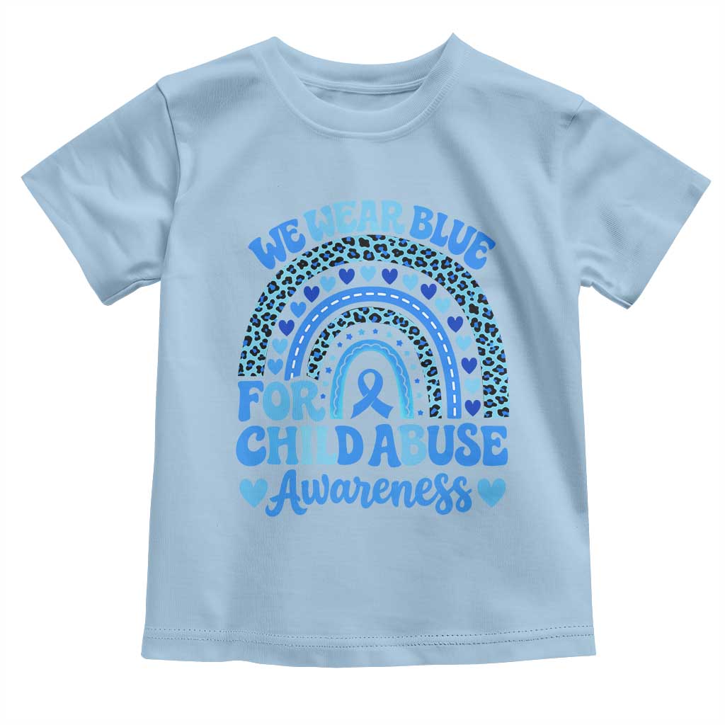 We Wear Blue Child Abuse Prevention Toddler T Shirt TS10 Light Blue Print Your Wear