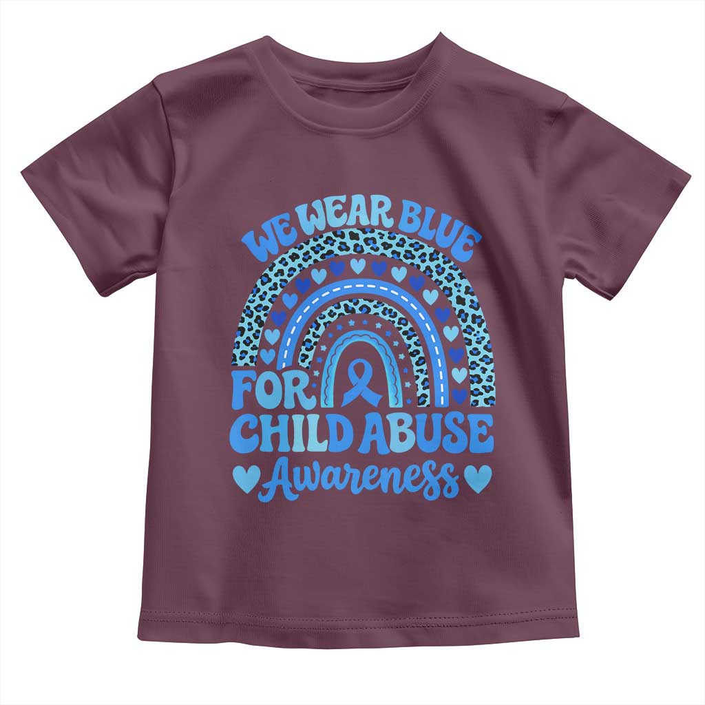 We Wear Blue Child Abuse Prevention Toddler T Shirt TS10 Maroon Print Your Wear