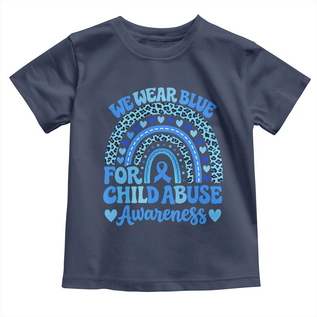 We Wear Blue Child Abuse Prevention Toddler T Shirt TS10 Navy Print Your Wear