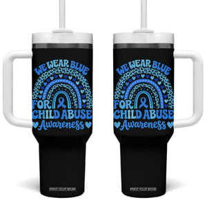 We Wear Blue Child Abuse Prevention Tumbler With Handle TS10 One Size: 40 oz Black Print Your Wear