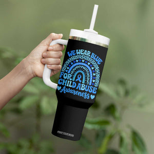 We Wear Blue Child Abuse Prevention Tumbler With Handle TS10 Print Your Wear