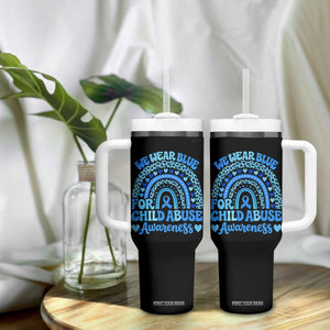 We Wear Blue Child Abuse Prevention Tumbler With Handle TS10 Print Your Wear